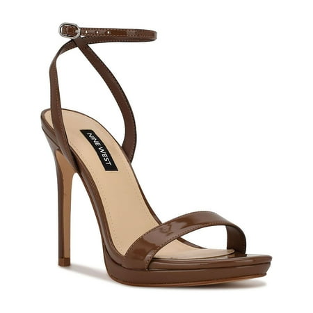 Nine West Womens Loola Patent Open Toe Slingback Sandals