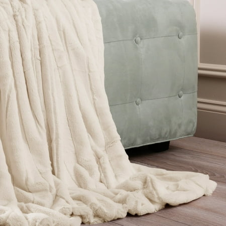 Best Home Fashion Luxe Faux Mink Throw
