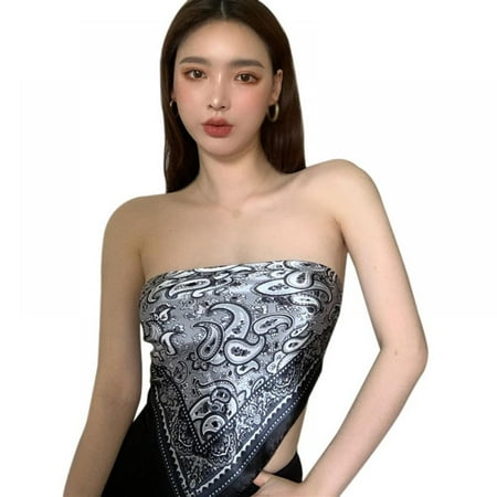 PRAETER Women s Print Irregular Slim Sexy Exposure Navel Headscarf Silk Scarf Bra Top
PRAETER Women s Print Irregular Slim Sexy Exposure Navel Headscarf Silk Scarf Bra Top