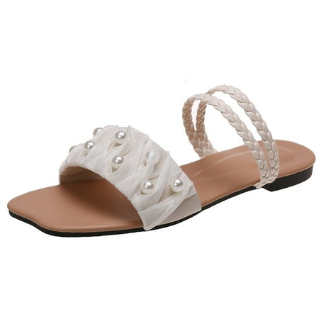 casual shoes for Women Sandals For Women Fashion Casual Lightweight Falt Sandals Slippers Pearl Decoration Shoes PU Dress Sandals for Women Beige
casual shoes for Women Sandals For Women Fashion Casual Lightweight Falt Sandals Slippers Pearl Decoration Shoes PU Dress Sandals for Women Beige