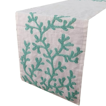 Decorative Ivory White Handmade Table Runner 14 x 64 inch Beaded Embroidery Table Runner on Silk fabric - Beach Coral
Decorative Ivory White Handmade Table Runner 14 x 64 inch Beaded Embroidery Table Runner on Silk fabric - Beach Coral