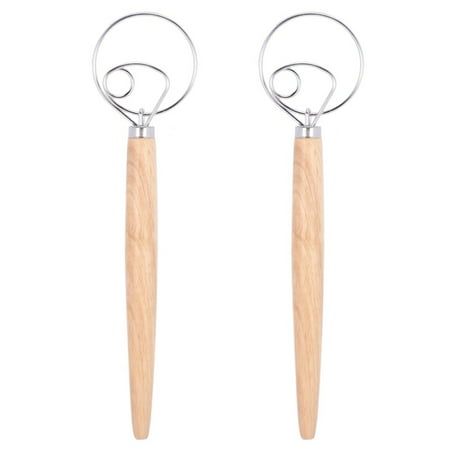 2X Stainless Steel Dough Whisk Blender Cake Bread Pastry Dough Mixer Stick