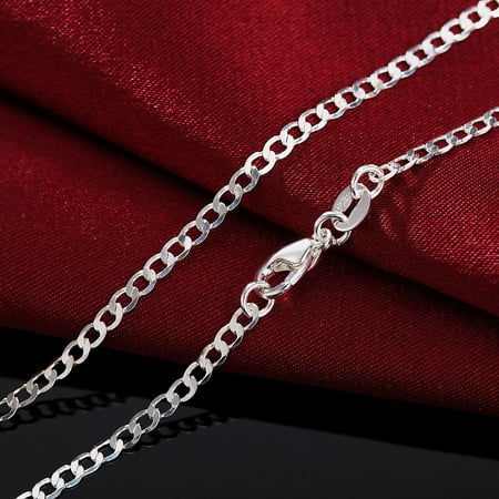 New Fashion 2mm Flat Oblate Snake Silver Chain Jewelry Necklace 24inch