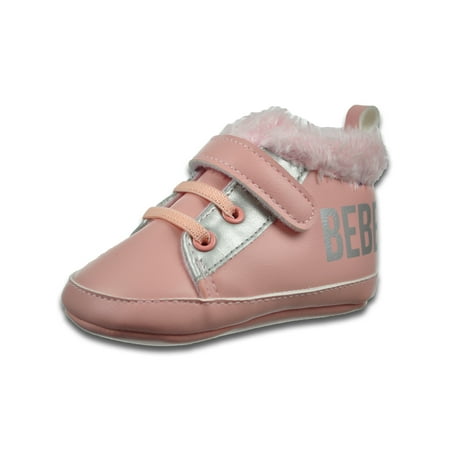 Bebe Baby Girls Faux-Fur Sneaker Booties - blush 6 - 9 months (Newborn)