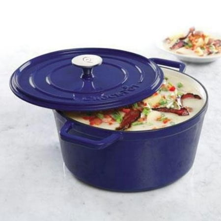 Gibson Cookware - 1.25 Gal Dutch Oven, Lid - Enameled Cast Iron - Dutch Oven - For Cooking - Gradient Blue - 1 (108072-02)