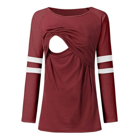 Pregnancy Essentials Pregnant Women Clothes Long Sleeve Crewneck Stitching Breastfeeding Top
Pregnancy Essentials Pregnant Women Clothes Long Sleeve Crewneck Stitching Breastfeeding Top