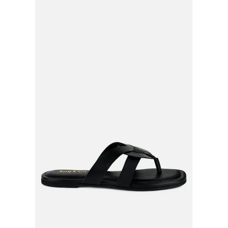 ANGELES Black Flat Slip Ons