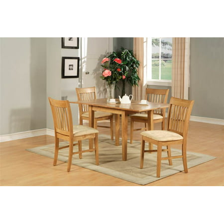 5-Pc Set Rectangular Dining Table and Upholstered Chair Set