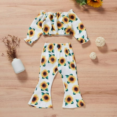 Baywell Autumn Toddler Baby Girl Clothes Suit Sun Floral Printed One-Neck Long Sleeve Flared Pants Infant Girls Clothing Set
Baywell Autumn Toddler Baby Girl Clothes Suit Sun Floral Printed One-Neck Long Sleeve Flared Pants Infant Girls Clothing Set