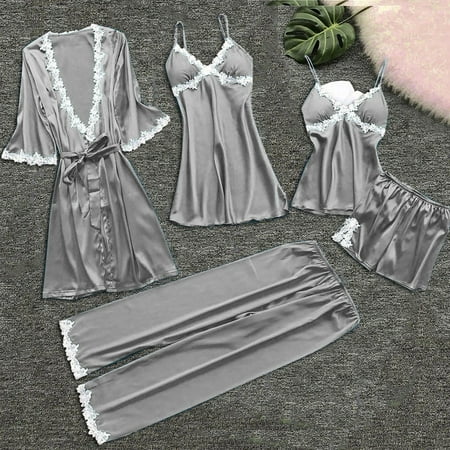 Gotyou Women s Lace Lace Solid Color Long-Sleeve Pants Dress Bathrobe Pajamas 18-Piece Set Gray 2Xl
Gotyou Women s Lace Lace Solid Color Long-Sleeve Pants Dress Bathrobe Pajamas 18-Piece Set Gray 2Xl