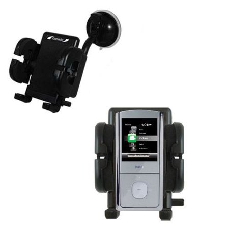 Gomadic Brand Flexible Car Auto Windshield Holder Mount designed for the RCA M4304 Opal Digital Media Player - Gooseneck Suction Cup Style Cradle