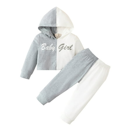 Calsunbaby Kids Toddler Girls 2Pcs Fall Outfits Long Sleeve Contrast Color Letter Hoodie Pants Clothes Sets Grey 4-5 Years
Calsunbaby Kids Toddler Girls 2Pcs Fall Outfits Long Sleeve Contrast Color Letter Hoodie Pants Clothes Sets Grey 4-5 Years