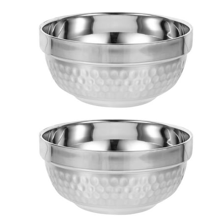HEMOTON 2pcs Stainless Steel Salad Bowls Double Insulation Bowls Soup Bowls (Silver)
HEMOTON 2pcs Stainless Steel Salad Bowls Double Insulation Bowls Soup Bowls (Silver)