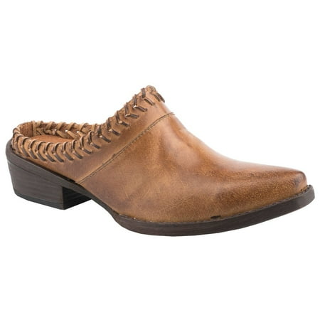 Roper Womens 09-021-0980-2905 Women s Burnished Leather Mule 8.5 M Tan