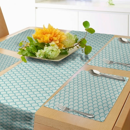 Beach Table Runner & Placemats Narrow Striped Conceptual Sea Waves Pattern Circular Rounded Rippled Swirled Set for Dining Table Decor Placemat 4 pcs + Runner 12 x90 Sky Blue White by Ambesonne
Beach Table Runner & Placemats Narrow Striped Conceptual Sea Waves Pattern Circular Rounded Rippled Swirled Set for Dining Table Decor Placemat 4 pcs + Runner 12 x90 Sky Blue White by Ambesonne