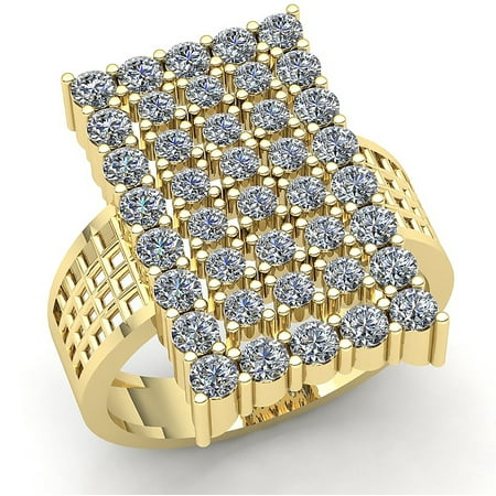 0.5ct Round Not Enhanced Mens 5Row Cluster Anniversary Engagement Ring Solid 10K Rose, White or Yellow Gold GH I1-I2