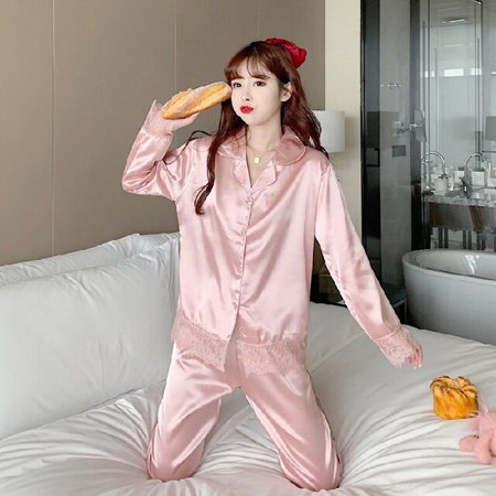 DanceeMangoo Silk Pajamas for Women Solid Lace Sleepwear Women Spring Autumn set woman 2 pieces Satin Ladies Pijamas Mujer Night Loungewear
DanceeMangoo Silk Pajamas for Women Solid Lace Sleepwear Women Spring Autumn set woman 2 pieces Satin Ladies Pijamas Mujer Night Loungewear