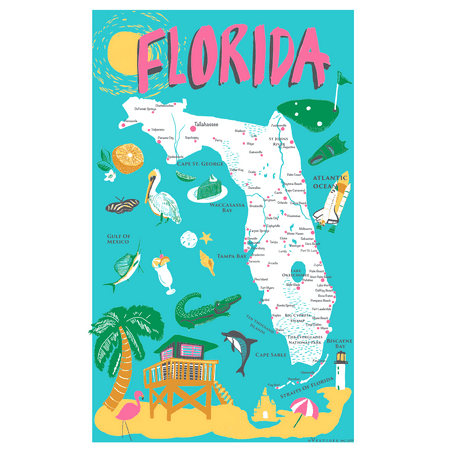 Vestiges Florida State Icons Souvenir Tea Towel 21.5 x 32 Eco-Friendly
Vestiges Florida State Icons Souvenir Tea Towel 21.5 x 32 Eco-Friendly