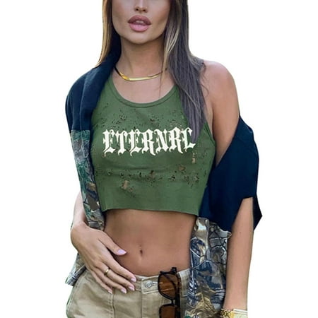 Lesimsam Women Summer Casual Tops Letter Printed U-Neck Slim Fit Sleeveless Ripped Crop Tops
Lesimsam Women Summer Casual Tops Letter Printed U-Neck Slim Fit Sleeveless Ripped Crop Tops
