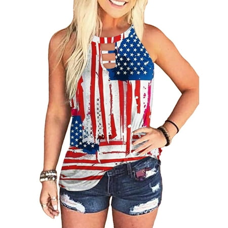 FASHIONWT Women Frayed Striped Star Print Cami Tops Independence Day Halter Tank
FASHIONWT Women Frayed Striped Star Print Cami Tops Independence Day Halter Tank