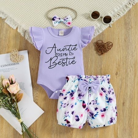 Hunpta Infant Girls Short Sleeve Letter Printed Ribbed Romper Bodysuits Floral Printed Shorts Headbands Newborn Outfits
Hunpta Infant Girls Short Sleeve Letter Printed Ribbed Romper Bodysuits Floral Printed Shorts Headbands Newborn Outfits