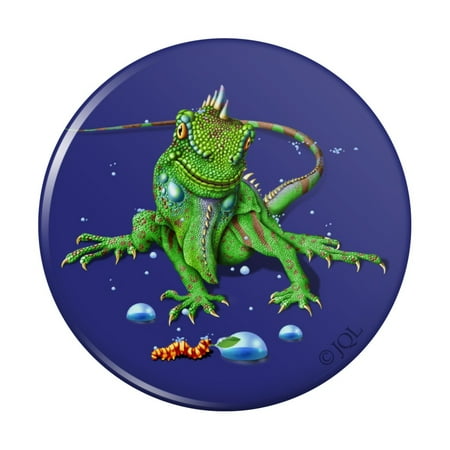 Rainforest Iguana and Caterpillar Kitchen Refrigerator Locker Button Magnet