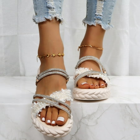 Daznico Slippers for Women Women Slippers Thick Sole Round Toe Beach Slippers Thick Sole Bead Sandals And Slippers Women s Foreign Trade Beach Slippers Sandals Beige 8.5
Daznico Slippers for Women Women Slippers Thick Sole Round Toe Beach Slippers Thick Sole Bead Sandals And Slippers Women s Foreign Trade Beach Slippers Sandals Beige 8.5