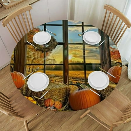 Sheronv Pumpkins Round Table Cover Stain Resistant Washable 100% Polyester Great for Home Kitchen Parties Holiday Dinner Tablecloth 38 -42
Sheronv Pumpkins Round Table Cover Stain Resistant Washable 100% Polyester Great for Home Kitchen Parties Holiday Dinner Tablecloth 38 -42