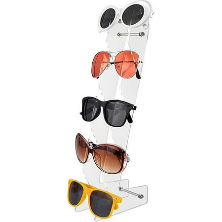 NUOLUX Glasses Display Stand Clear Acrylic Eyeglasses Stand Riser Sunglasses Rack Sunglasses Holder
