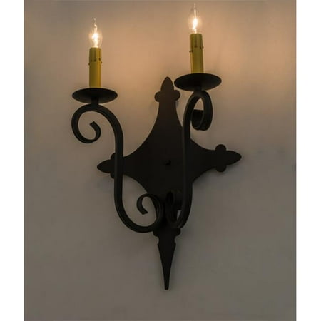 Meyda 162474 12 in. Angelique 2 Light Wall Sconce Blackwash