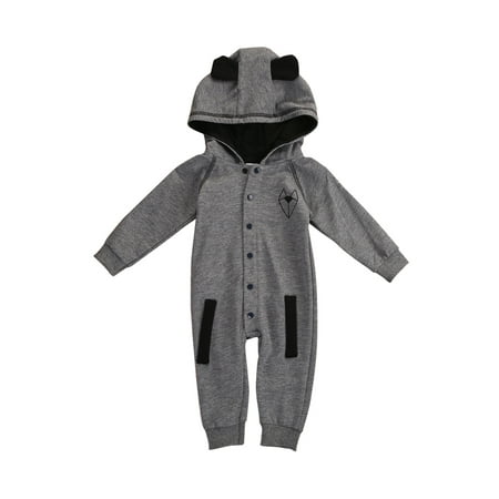 Baby Jumpsuit Fox Tail Print Hooded Long Sleeve Button Closure Jumpsuit Clothes Set. Grey 0-6 Months
Baby Jumpsuit Fox Tail Print Hooded Long Sleeve Button Closure Jumpsuit Clothes Set. Grey 0-6 Months