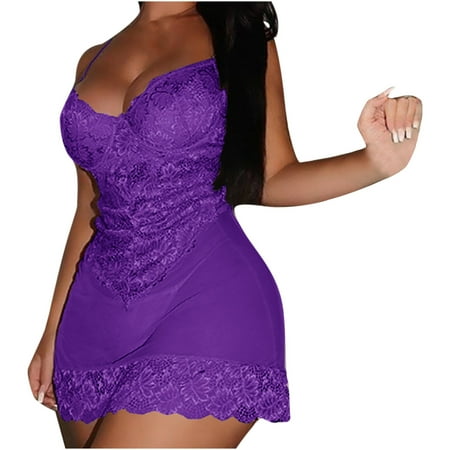 Women Fashion Lace Sling Vest Hollow Mesh See-Through Ladies Nightdress Set skeleton pajamas women Purple XL
Women Fashion Lace Sling Vest Hollow Mesh See-Through Ladies Nightdress Set skeleton pajamas women Purple XL