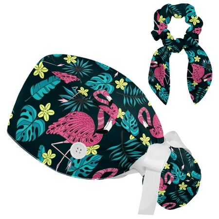 Working Cap with Buttons and Sweatband Scrub Hat Bouffant Caps with Scrunchie Flamingo Tie Back Hats
Working Cap with Buttons and Sweatband Scrub Hat Bouffant Caps with Scrunchie Flamingo Tie Back Hats