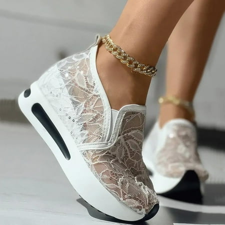 LBS Ladies Fashion Breathable Lace Mesh Sequin Decoration Thick Sole Comfortable Casual Shoes
LBS Ladies Fashion Breathable Lace Mesh Sequin Decoration Thick Sole Comfortable Casual Shoes