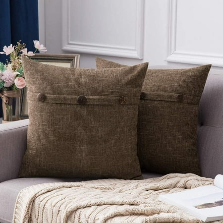 MIULEE Set of 2 Decorative Linen Throw Pillow Covers Cushion Case Triple Button Vintage Farmhouse Pillowcase for Couch Sofa Bed 16x16 Inch Chocolate
MIULEE Set of 2 Decorative Linen Throw Pillow Covers Cushion Case Triple Button Vintage Farmhouse Pillowcase for Couch Sofa Bed 16x16 Inch Chocolate