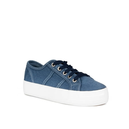 Nature Breeze Lace up Canvas Sneakers in Blue