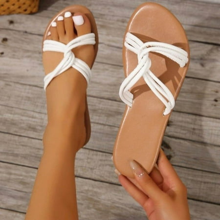 Homedles Sandals for Women 2023 New Summer Sandals Fashion Comfort Cross Strap Flat Slippers White 9.5
Homedles Sandals for Women 2023 New Summer Sandals Fashion Comfort Cross Strap Flat Slippers White 9.5