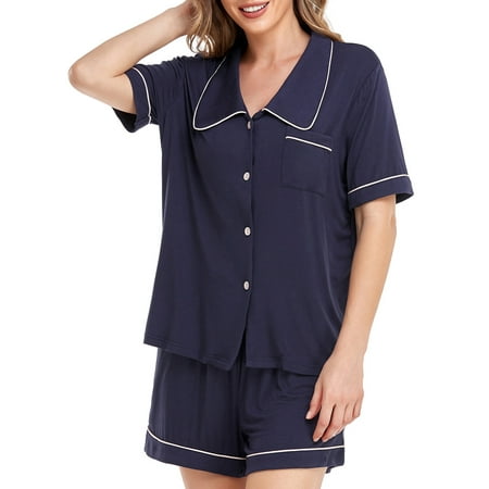 Summer Pajama Sets for Women Modal Short Sleeve Sleepwear Soft Pjs Button Down Loungwear Two Piece Nightwear
Summer Pajama Sets for Women Modal Short Sleeve Sleepwear Soft Pjs Button Down Loungwear Two Piece Nightwear