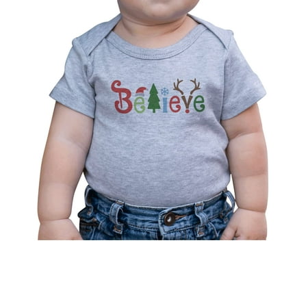 7 ate 9 Apparel Kids Merry Christmas Shirts - Believe Shirt - Tree & Reindeer - Grey Onepiece 0-3 Months
7 ate 9 Apparel Kids Merry Christmas Shirts - Believe Shirt - Tree & Reindeer - Grey Onepiece 0-3 Months