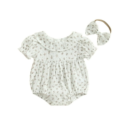 Sunisery Baby Girl Bubble Romper Floral Print Bodysuit Princess Oneise with Headband
Sunisery Baby Girl Bubble Romper Floral Print Bodysuit Princess Oneise with Headband