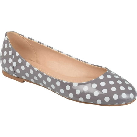 Women s Journee Collection Kavn Ballet Flat Dot Faux Leather 8 M