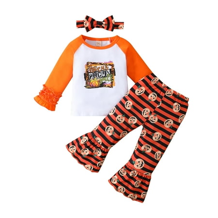 GuliriFei Baby Girl My First Halloween Outfits Long Sleeve Romper + Flare Pants + Headband Set
GuliriFei Baby Girl My First Halloween Outfits Long Sleeve Romper + Flare Pants + Headband Set