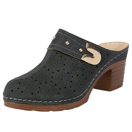 KaLI_store Women Shoes Womens Ezira Open Toe Embellished Flatform Sandals Black
