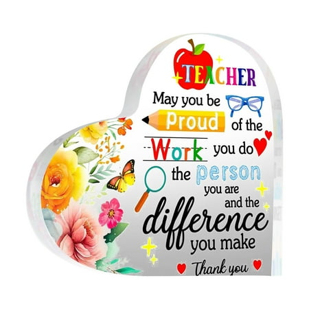 Desktop Ornament 4 Inch Colorful Heart Acrylic Desktop Decoration Heart Shaped Gift for Teachers Day During Graduation Season for Home & Garden N One Size
Desktop Ornament 4 Inch Colorful Heart Acrylic Desktop Decoration Heart Shaped Gift for Teachers Day During Graduation Season for Home & Garden N One Size