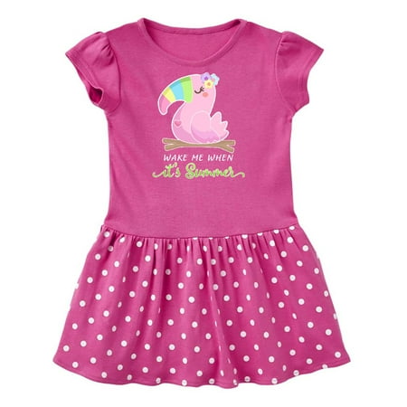Inktastic Funny Wake Me When It s Summer Sleepy Parrot Gift Baby Girl Dress