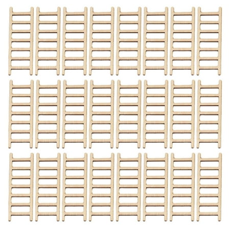 24PCS Simulation Ladder Decoration Wooden Stairs Micro-landscape Adornment