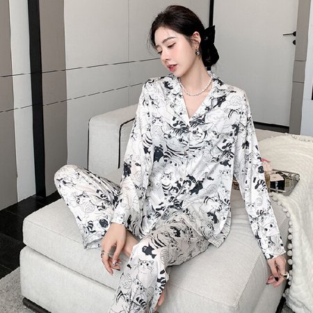 DanceeMangoo Spring Summer Ladies Faux Silk Pajama Sets Sexy Homewear Clothes Womens Casual Luxury Pajamas Thin Female Sleepwear Set
DanceeMangoo Spring Summer Ladies Faux Silk Pajama Sets Sexy Homewear Clothes Womens Casual Luxury Pajamas Thin Female Sleepwear Set