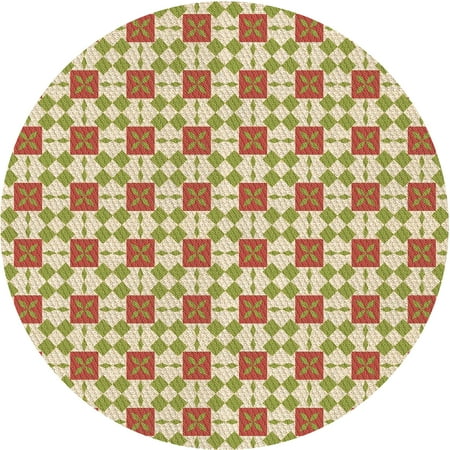 Ahgly Company Indoor Round Patterned Cardboard Brown Gold Area Rugs 7 Round