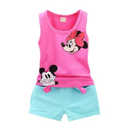 EYIIYE Toddler Kids Girl Summer 2Pcs Outfit Cartoon Mickey Print Sleeveless Vest Tops + Bow Pocket Shorts Set 1-5 Years
EYIIYE Toddler Kids Girl Summer 2Pcs Outfit Cartoon Mickey Print Sleeveless Vest Tops + Bow Pocket Shorts Set 1-5 Years