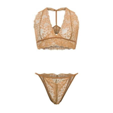 Crotchless Lingerie For Women Fashion Soild Flower Lace Panties Two Piece Suit Bikini Solid Spaghetti Strap Lace Bra Panties Two-Piece Set Yellow M
Crotchless Lingerie For Women Fashion Soild Flower Lace Panties Two Piece Suit Bikini Solid Spaghetti Strap Lace Bra Panties Two-Piece Set Yellow M